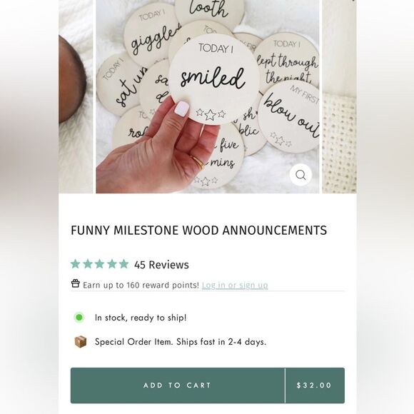 CADEN LANE Funny Milestone Wood Announcements - Picture 3 of 3